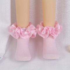 Girls Lace Trim Ballet Dance Socks Princess Socks For Kids