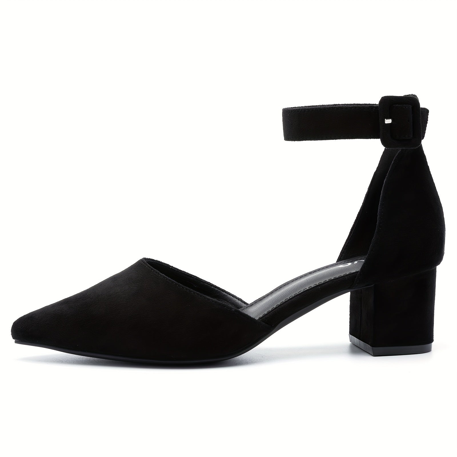 Chunky Heel Buckle Strap Pumps Solid Heels