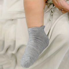 25 Pairs Boys Solid Grip Short Crew Socks for Toddlers