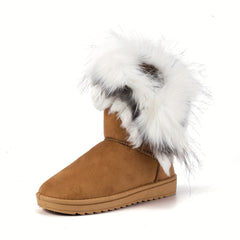Stylish Women's Fleece Snow Boots Winter Warm Comfortable Anti Slip Medium Tube