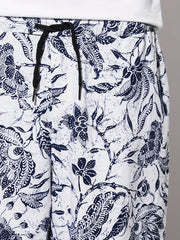 Flower Pattern Loose Cropped Pants for Men