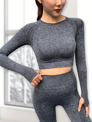 Dot Style Seamless Athletic Long Sleeves Running Shirt
