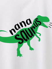 Kids Dinosaur And Letter NANA SAURUS Graphic T Shirt