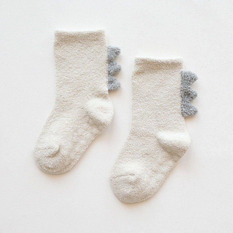 Baby Floor Socks Warm Non-slip Dinosaur Toddler Socks for Boys and Girls