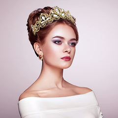 Colorful Rhinestone Crown Headband Tiara Wedding Hair