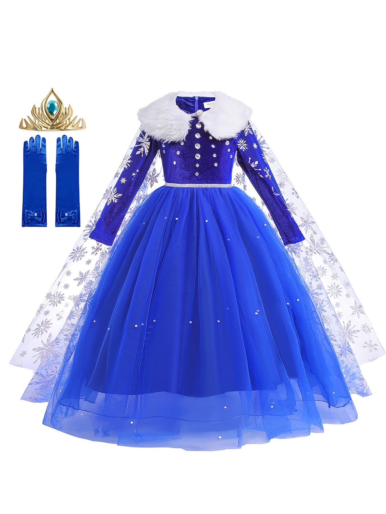 Ice Queen Cosplay Costume - Princess Dress with Cloak