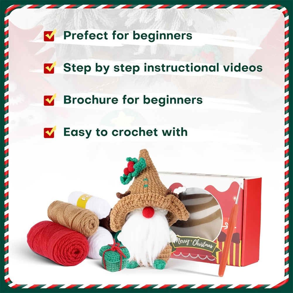 Christmas Gnome Crochet Kit Pumpkin Ghost Dwarf Crocodile Hand Knitting Beginner