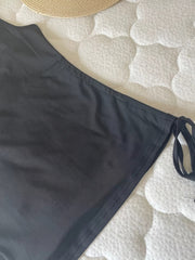 Drawstring Cowl Neck Cami Top Slim Sleeveless Sexy Solid Spaghetti