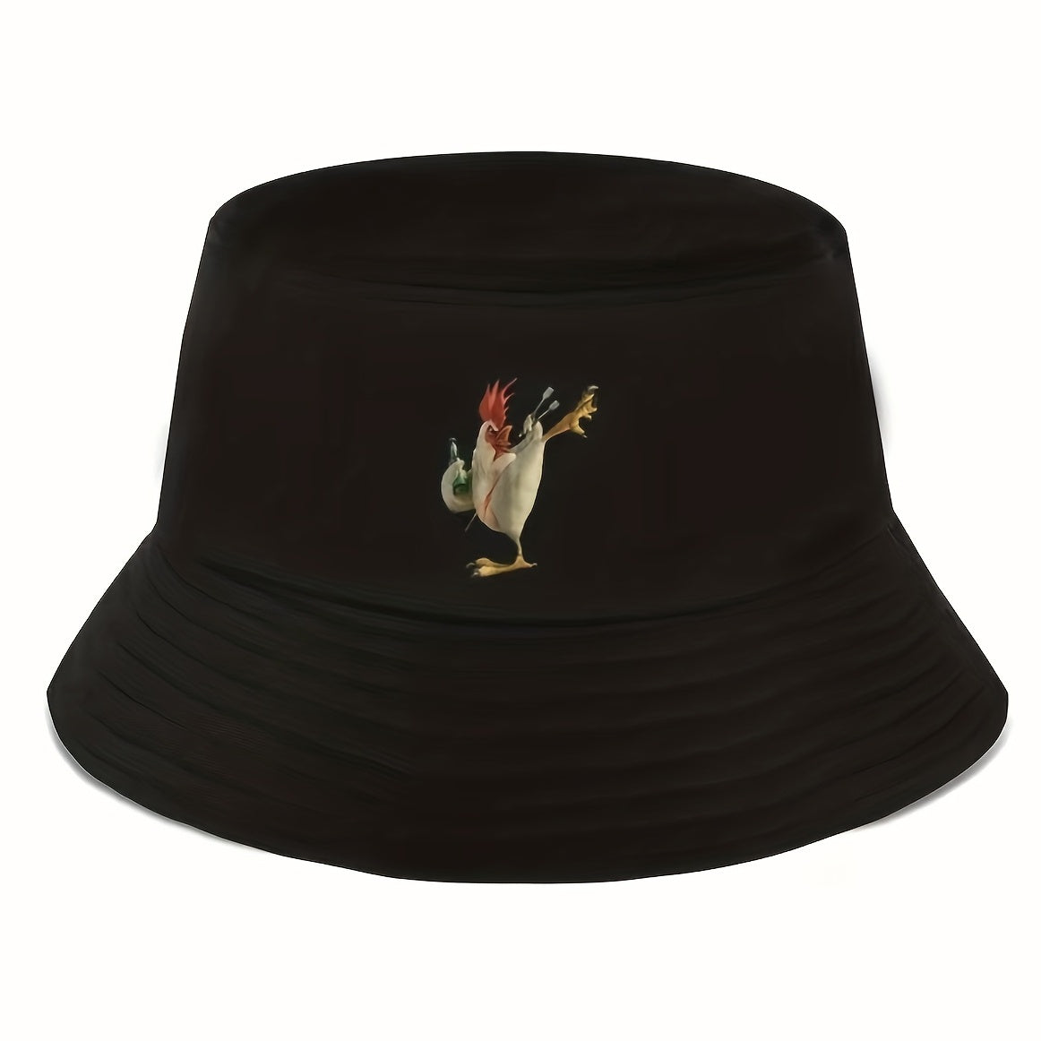 Casual Cartoon Embroidered Sunscreen Bucket Hat for Outdoor Activities