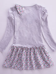Purple Spot Cartoon Dress Long Sleeved