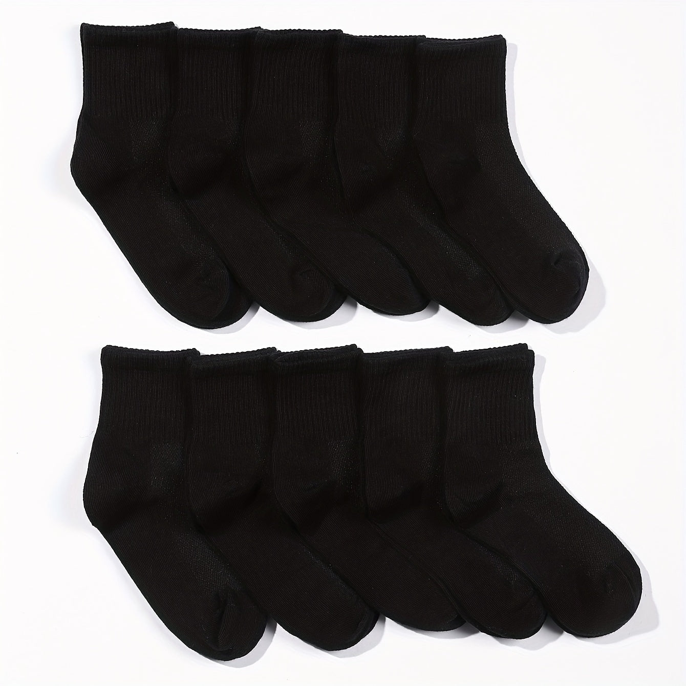 10 pairs Breathable Cotton Calf Socks for Boys Girls