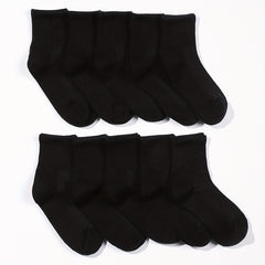 10 pairs Breathable Cotton Calf Socks for Boys Girls