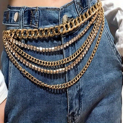 Rhinestone Tassel Waist Chain for Women
