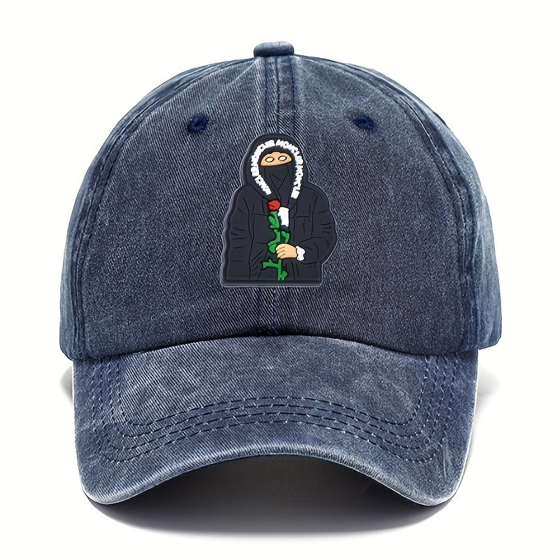 Fashionable Cartoon Embroidery Sunscreen Baseball Cap for Cycling Running