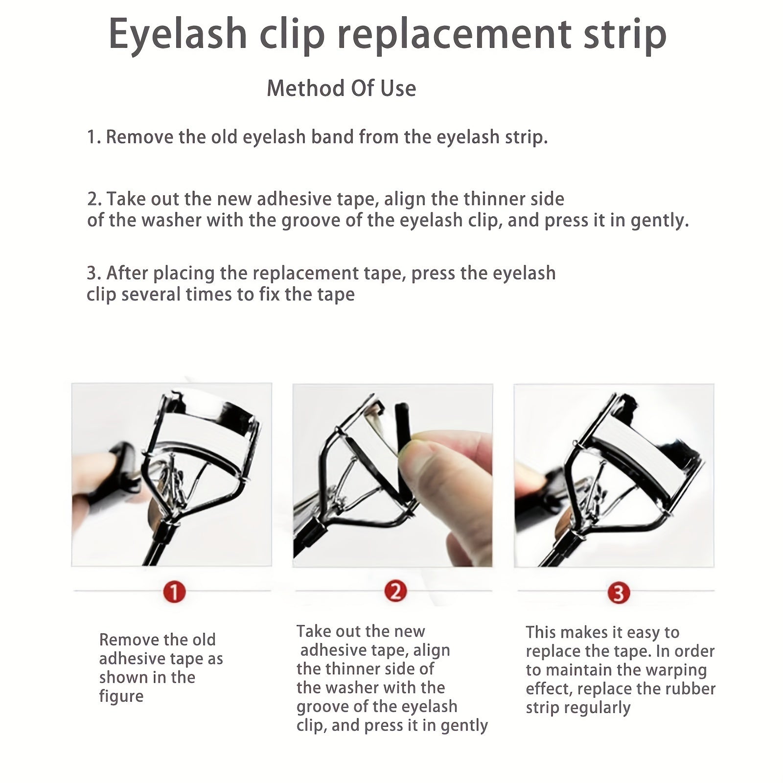 10 Refills Eyelash Curler for Women - Lifts Lashes - Long Lasting Natural Look