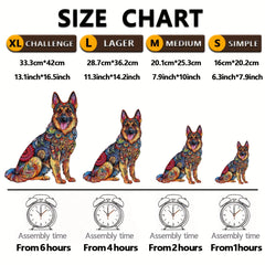Artistic Painted Dog Wooden Puzzle Brain Teaser Gift Decorative Art