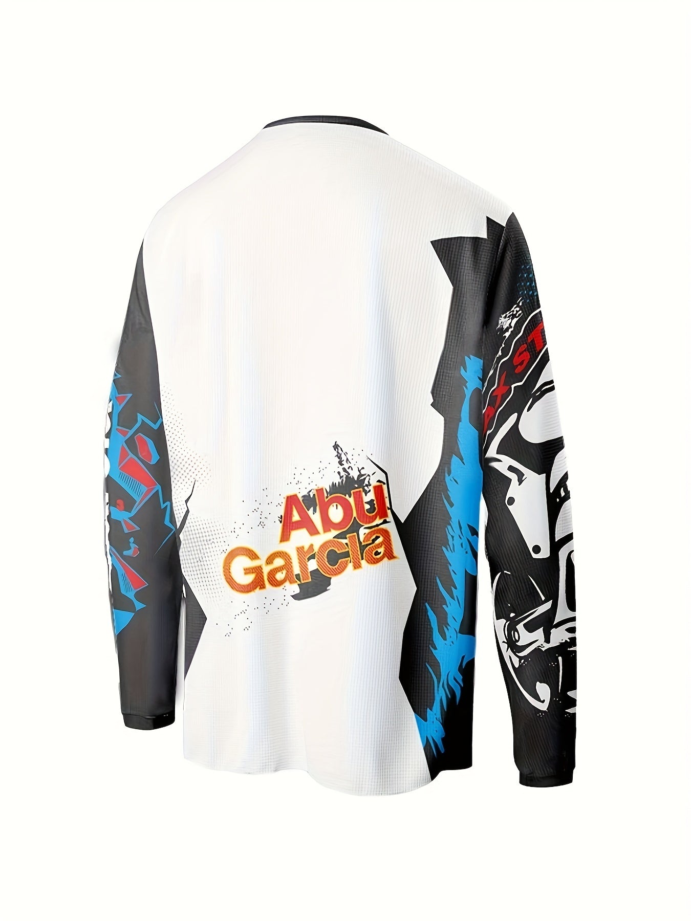 ABUGARCIA Fishing Pattern Print Men's Graphic Long Sleeve T shirt