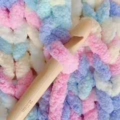 Mixed Chunky Chenille Yarn Soft Coarse Polyester Yarn for Home Decor