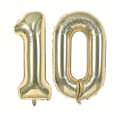 2pcs Golden Number Balloons 101 6 Cm Light Golden Aluminum Foil