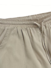 Drawstring Waist Loose Pants Casual Patched Pocket Pants