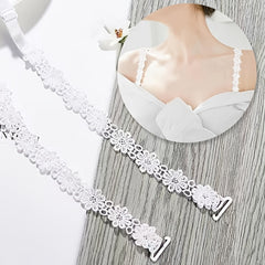 Floral Lace Bra Shoulder Straps Cut Out Invisible Adjustable Underwear Straps