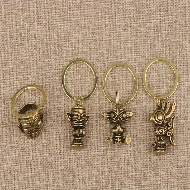 Sanxingdui Creative Keychain Keyring Pendant Retro Car Key Ring Pendant