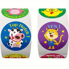 500 Animal Thank You Stickers Roll Adhesive Labels