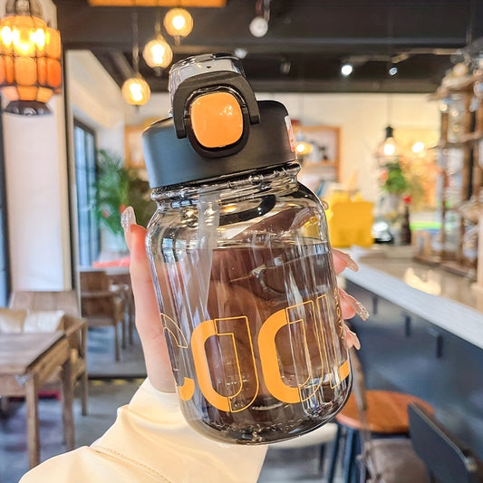 680ml Transparent Straw Water Cup Large Capacity Portable Plastic Bottle
