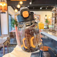 680ml Transparent Straw Water Cup Large Capacity Portable Plastic Bottle
