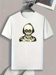 Skeleton Cartoon Print Men's Graphic T shirt for Summer