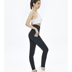 Women's Solid Yoga Pants Side Pockets Four Sides Stretch Leggings