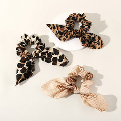 5pcs Bowknot Scrunchie Bobbles Leopard Print Solid