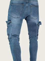 Slim Fit Jeans Mens Casual Street Style High Stretch Denim Pants