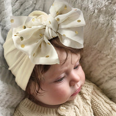 Bowknot Elastics Baby Hat Cap Polka Dot Beanie In Candy For Boys And Girls
