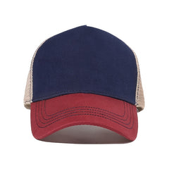 Colorblock Baseball Cap Mesh Breathable Sunshade Peaked Cap