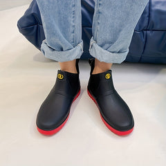 Men Rain Boots Low Top Waterproof Non-Slip Shoes for Outdoor Fishing