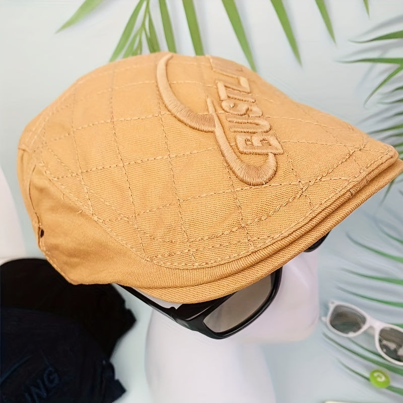 Adjustable Mens Peaked Cap With Letter Embroidery - Outdoor Sport