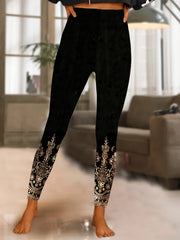 Plus Dot Print High Rise Skinny Leggings