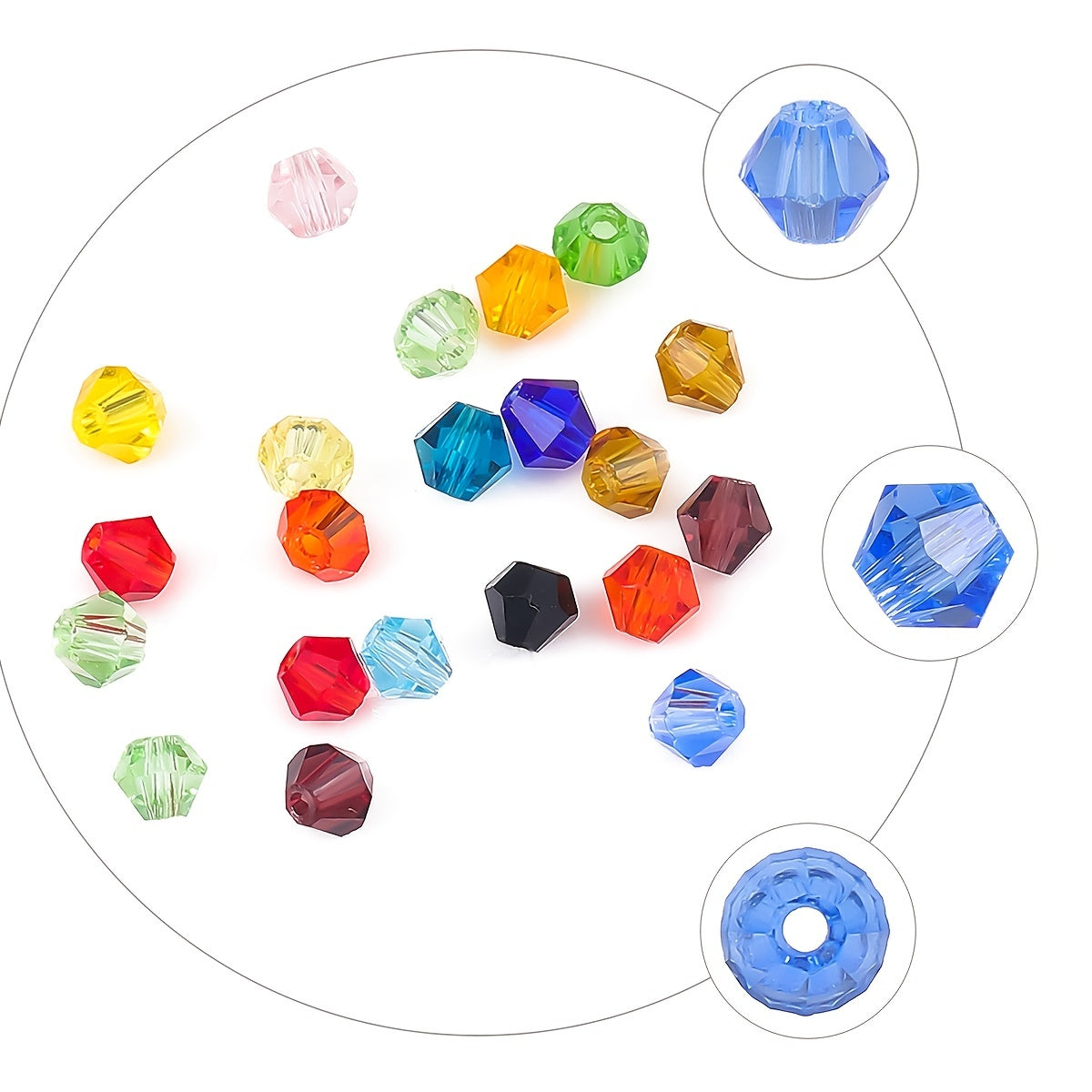 500pcs 3 4mm Glass Crystal Bicone Beads DIY Trinkets Loose Beads