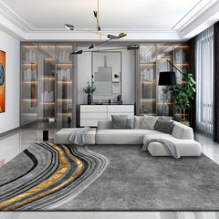 Light Grey Geometric Pattern Indoor Mat Crystal Velvet Area Rug
