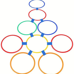 10pcs Hopscotch Ring Game Obstacle Course Balance Agility Training