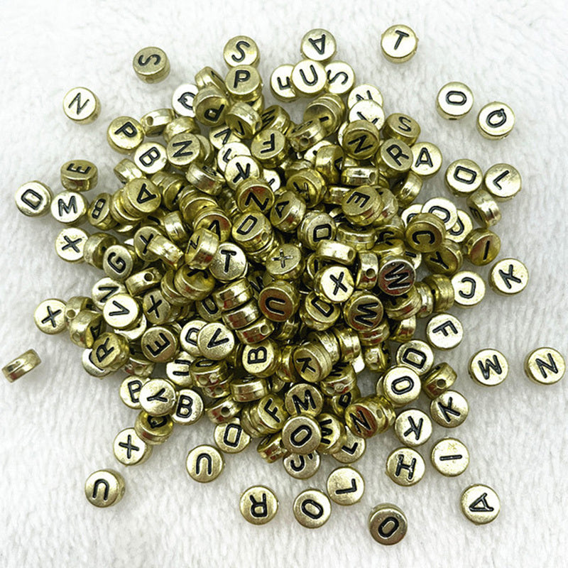 100pcs Antique Alphabet Beads for DIY Jewelry Making