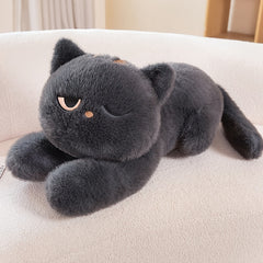 Soft Plush Cat Toy Doll Realistic Kitten with Yellow Eyes Mixed Colors 62 inch