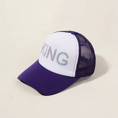 Purple Baseball Cap Casual Mesh Trucker Hats Adjustable Sunscreen Dad Hats