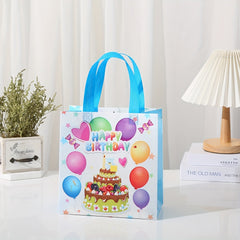 12 Pcs Happy Birthday Non-woven Bags - Kids Treat Bags - Waterproof Gift Bags
