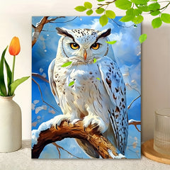 Adult DIY Paint by Numbers Kit Owl Christmas Birthday Gift Home Decor