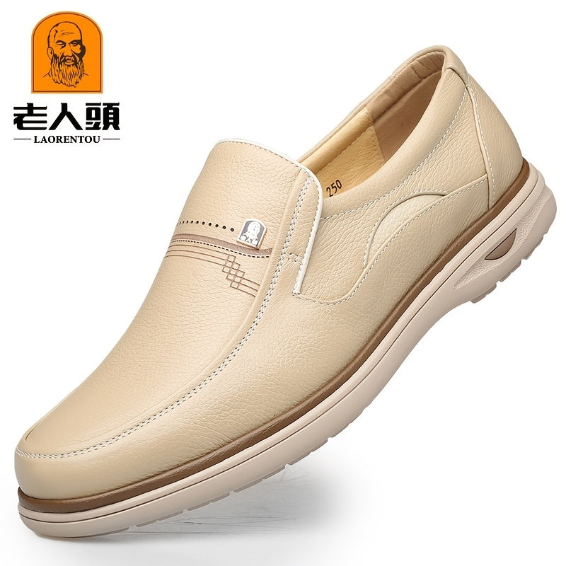 LAORENTOU Men's Leather Slip On Oxfords