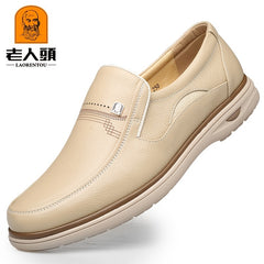 LAORENTOU Men's Leather Slip On Oxfords