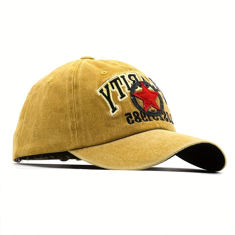 Retro 3D Embroidery Baseball Cap Washed Sun Visor
