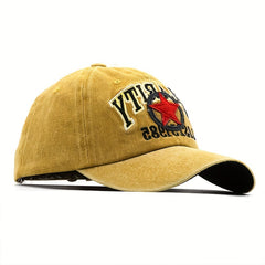 Retro 3D Embroidery Baseball Cap Washed Sun Visor